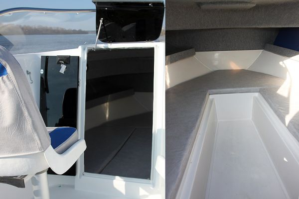 Каютная моторная лодка из стеклопластика Бестер 500Р каюта