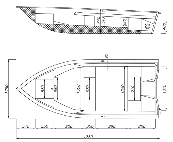 схема лодки Бестер - 400Р